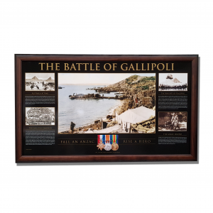 Images and text summarising the battle of gallipoli in 1914.